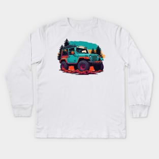 Jeep Wrangler Adventure Kids Long Sleeve T-Shirt